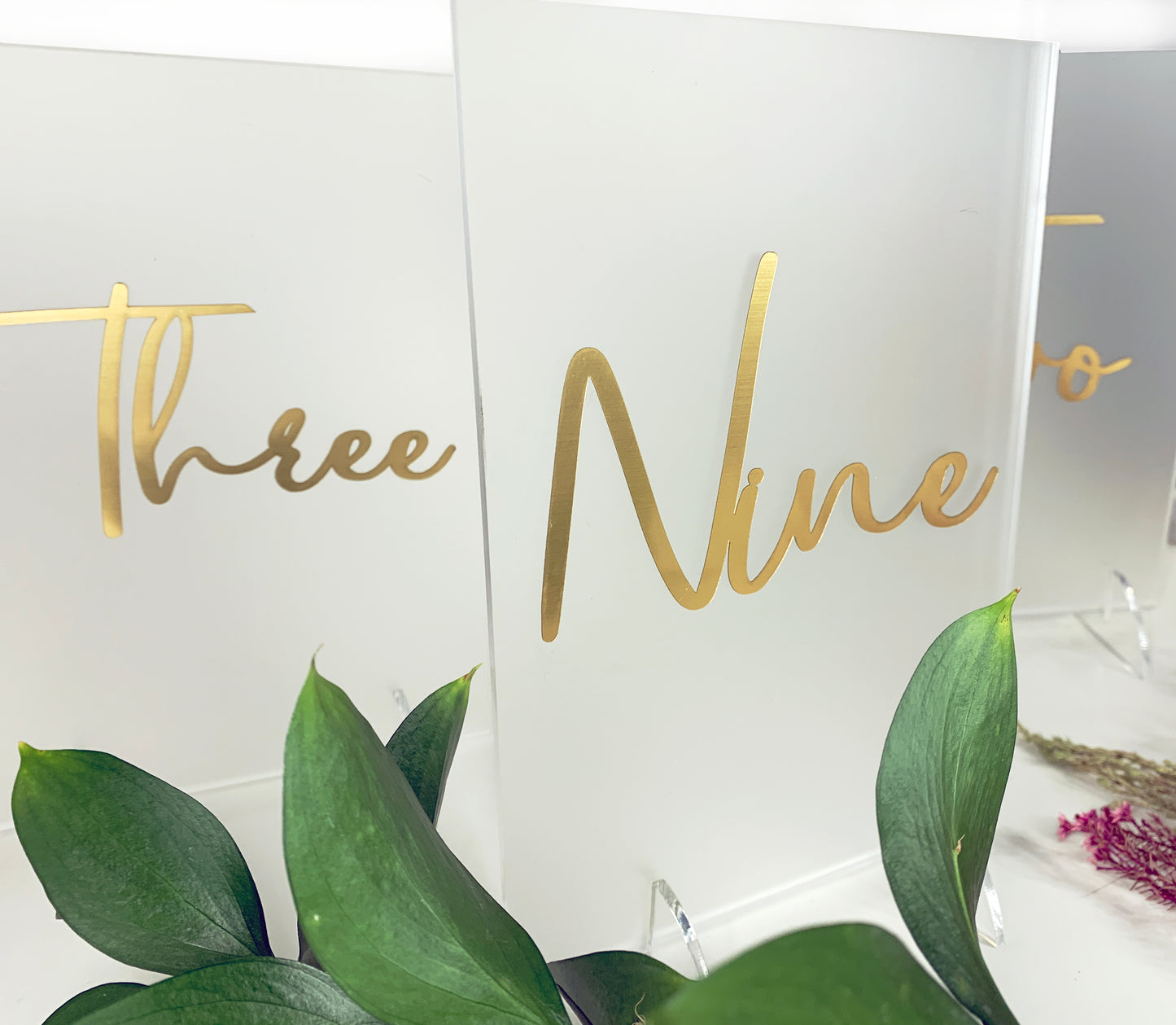 Frosted acrylic table numbers