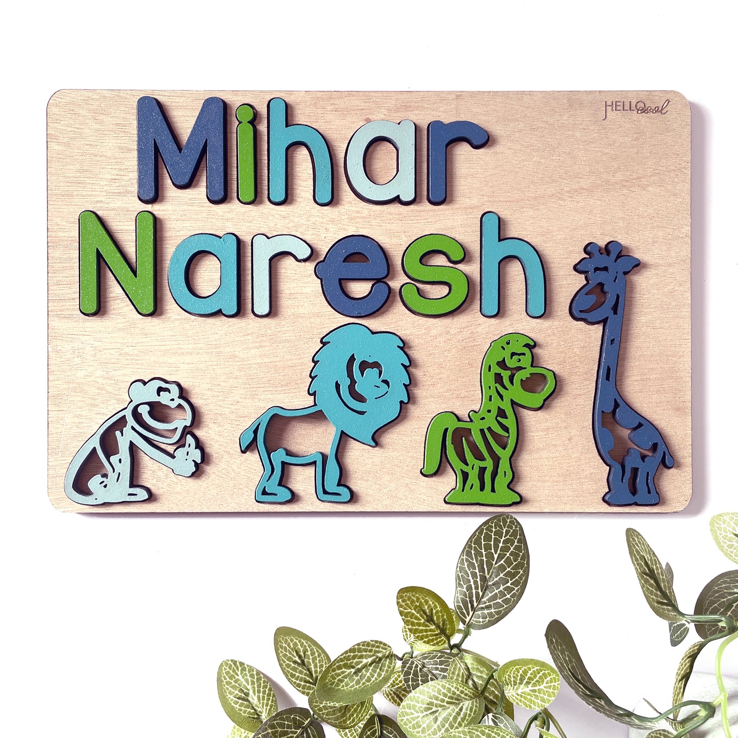 Personalized Zoo Animals Name, Surname and Theme Puzzle
