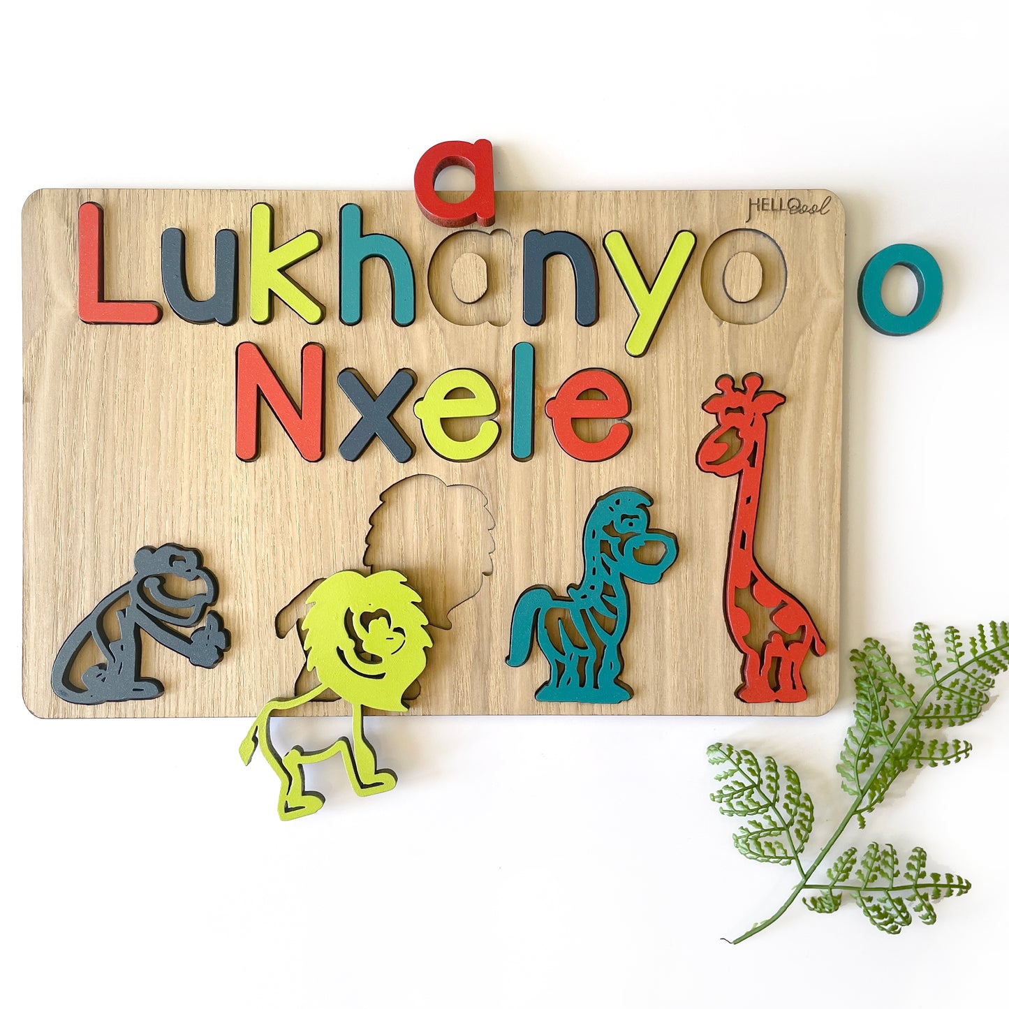 Zoo animals name, surname and theme personalised puzzle