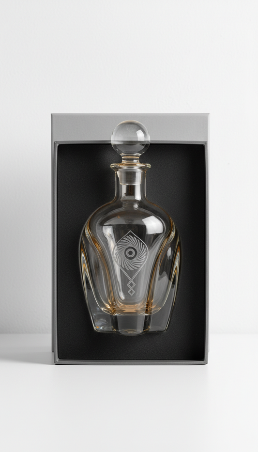 Artisan Glass Decanter in Minimalist Gift Box