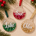 5 for R130 – Clear Resin Personalised Christmas Baubles