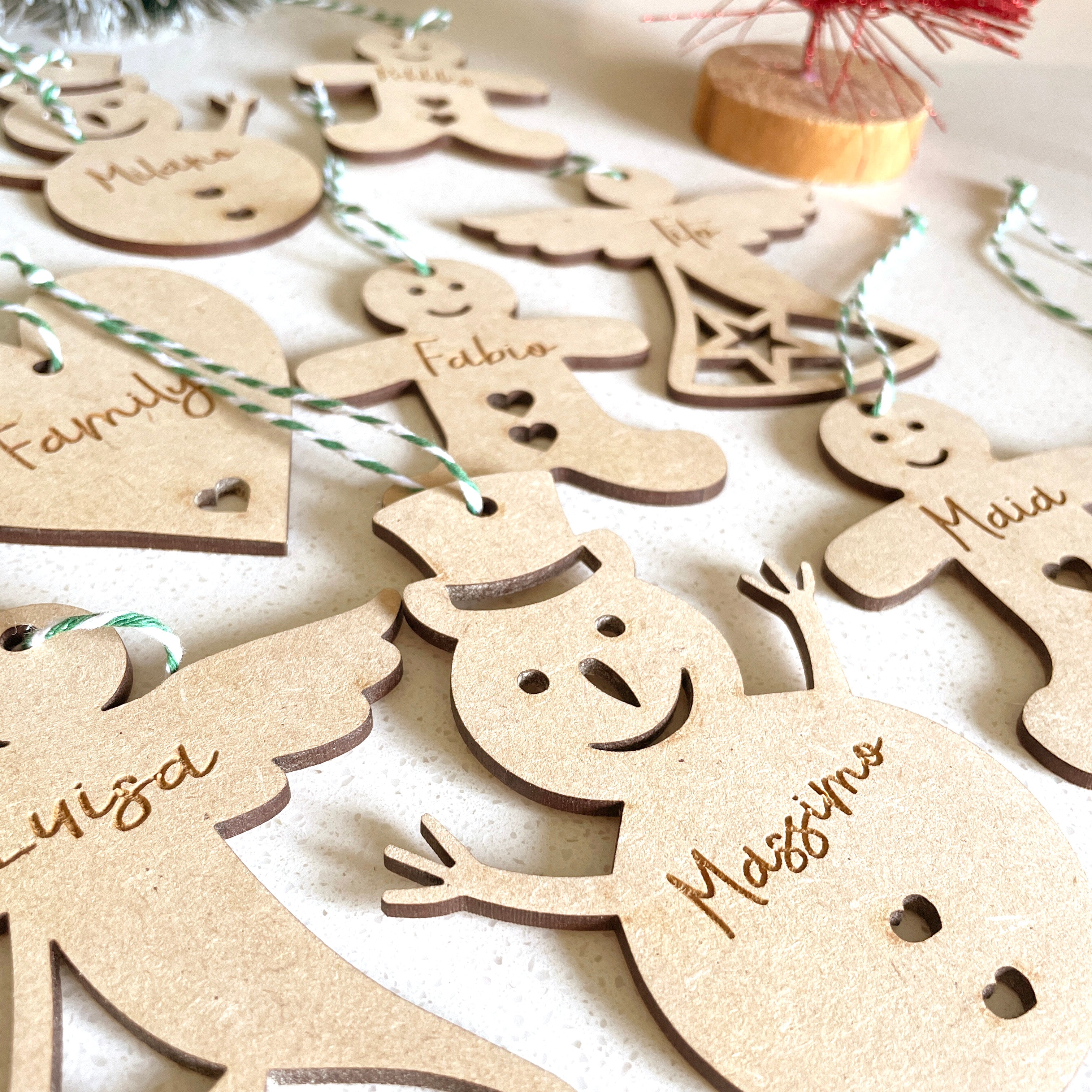 5 for R80 – Wooden Personalised Christmas Decorations