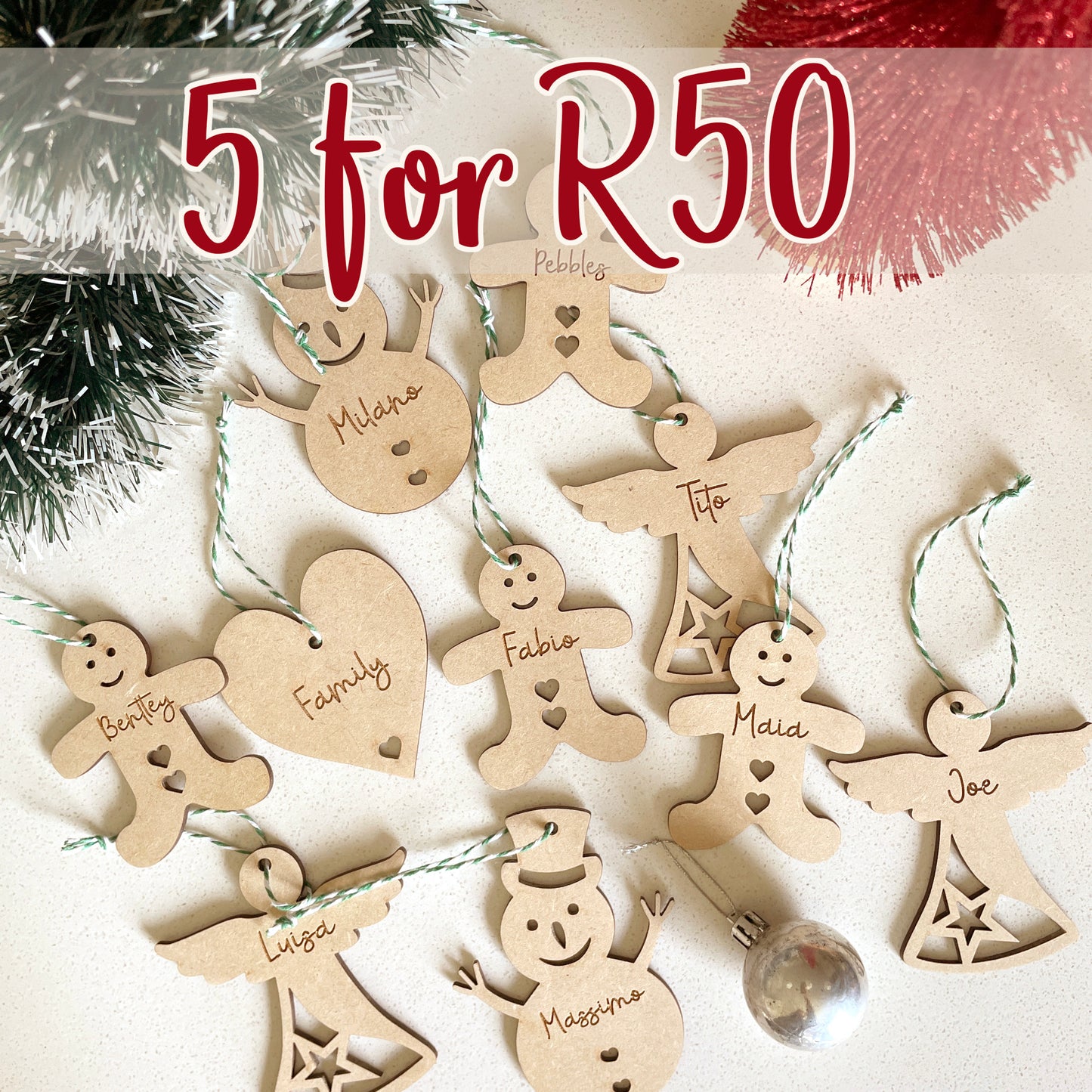 5 for R50 Christmas Decorations