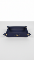 Fine Leather Valet Tray With Custom Initials