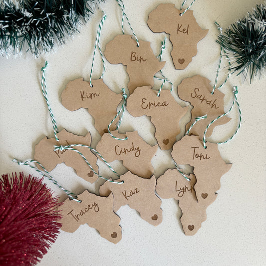 5 for R75 Personalized Wooden Christmas Decorations - Africa shape