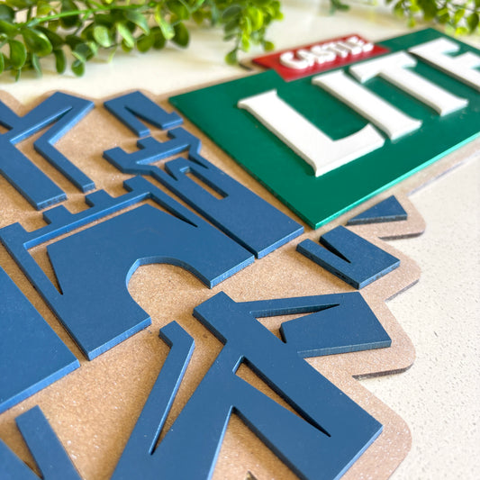 Wooden Laser Cut Castle Light Bar Sign