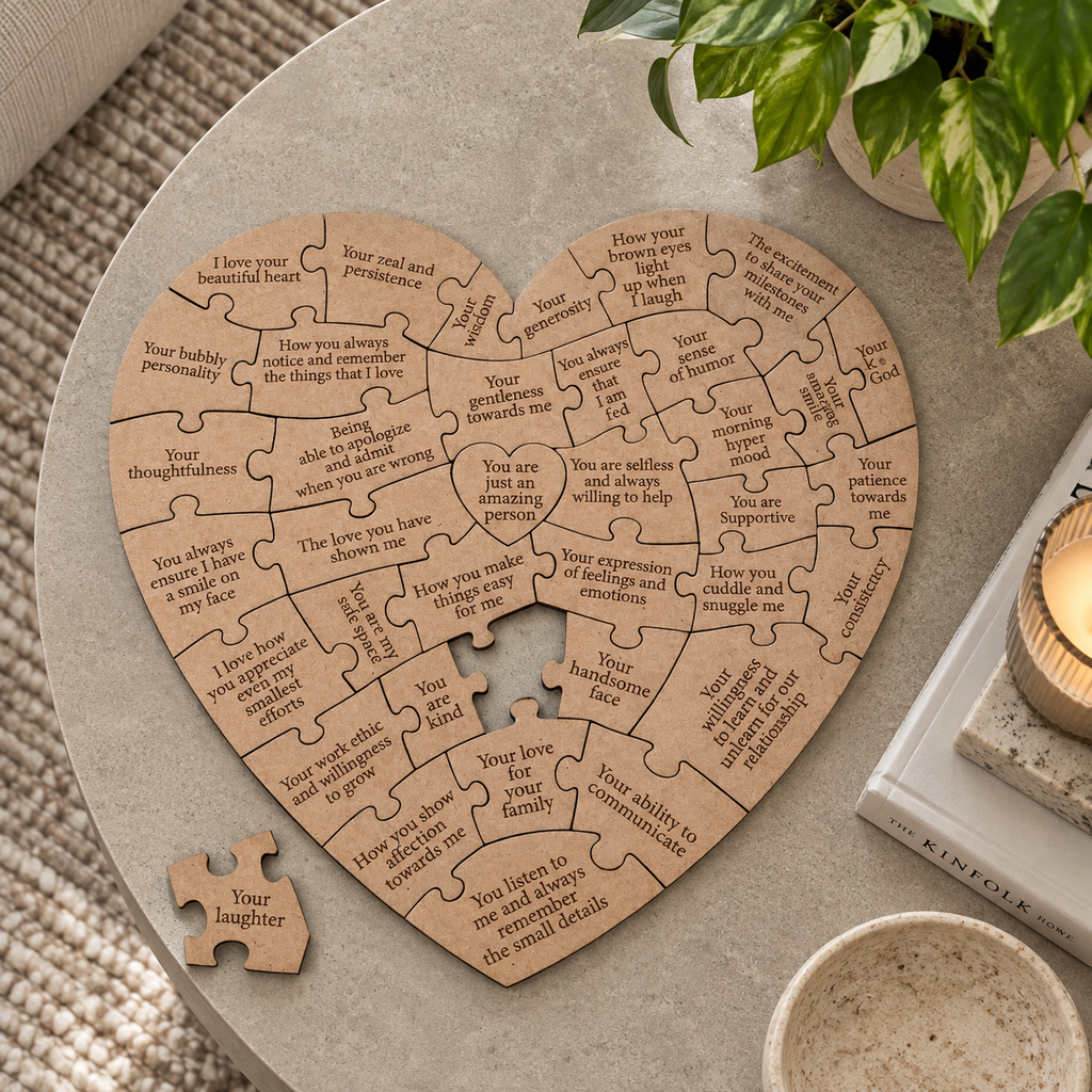 "Reasons To Love You" wooden engraved puzzle