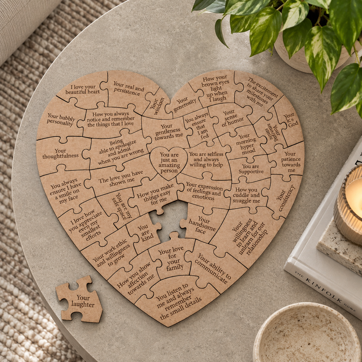 "Reasons To Love You" wooden engraved puzzle