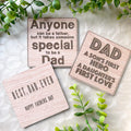 Wooden Engraved Dad Coasters- Set of 3