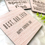 Wooden Engraved Dad Coasters- Set of 3