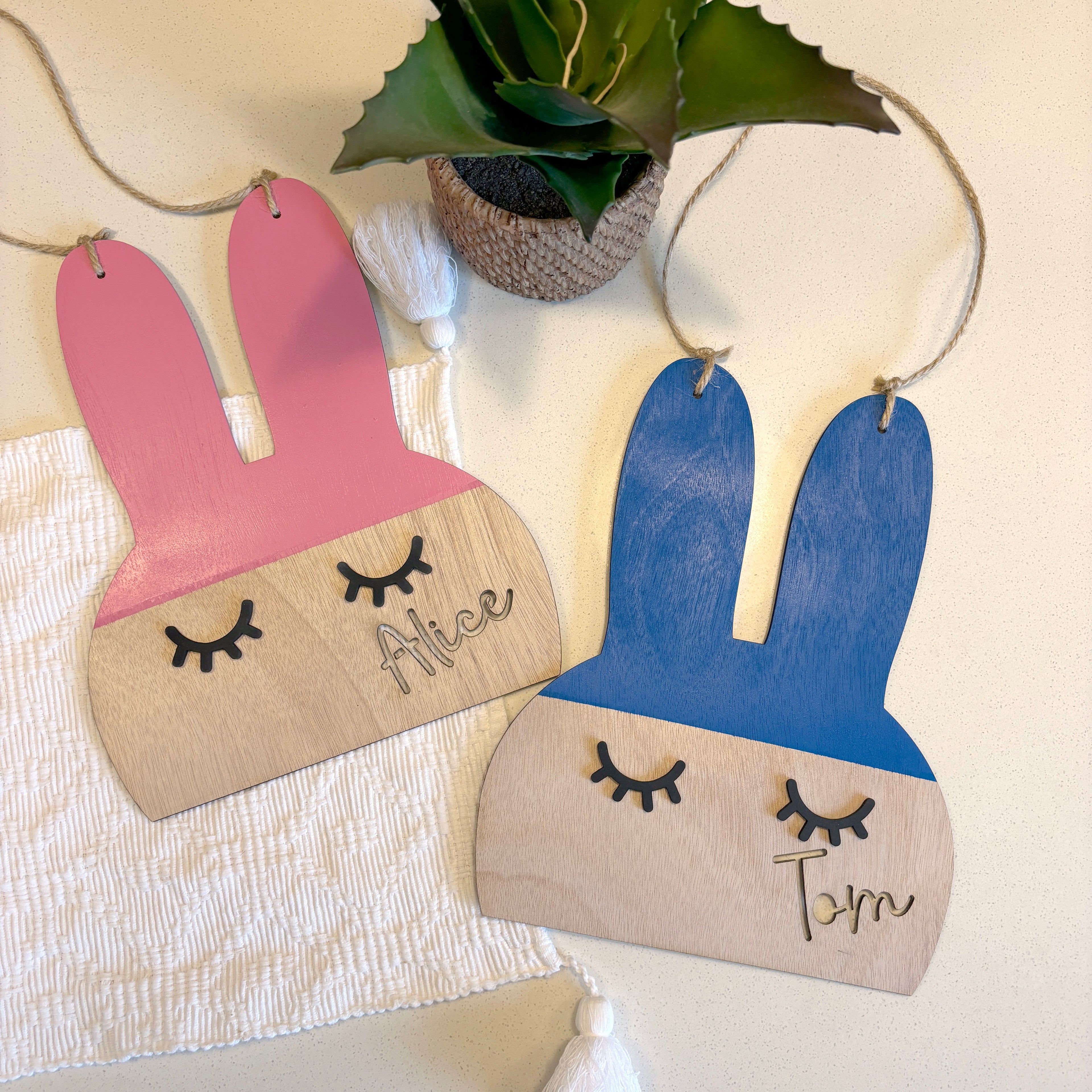 Personalized Dipped Bunny Hanging Decor