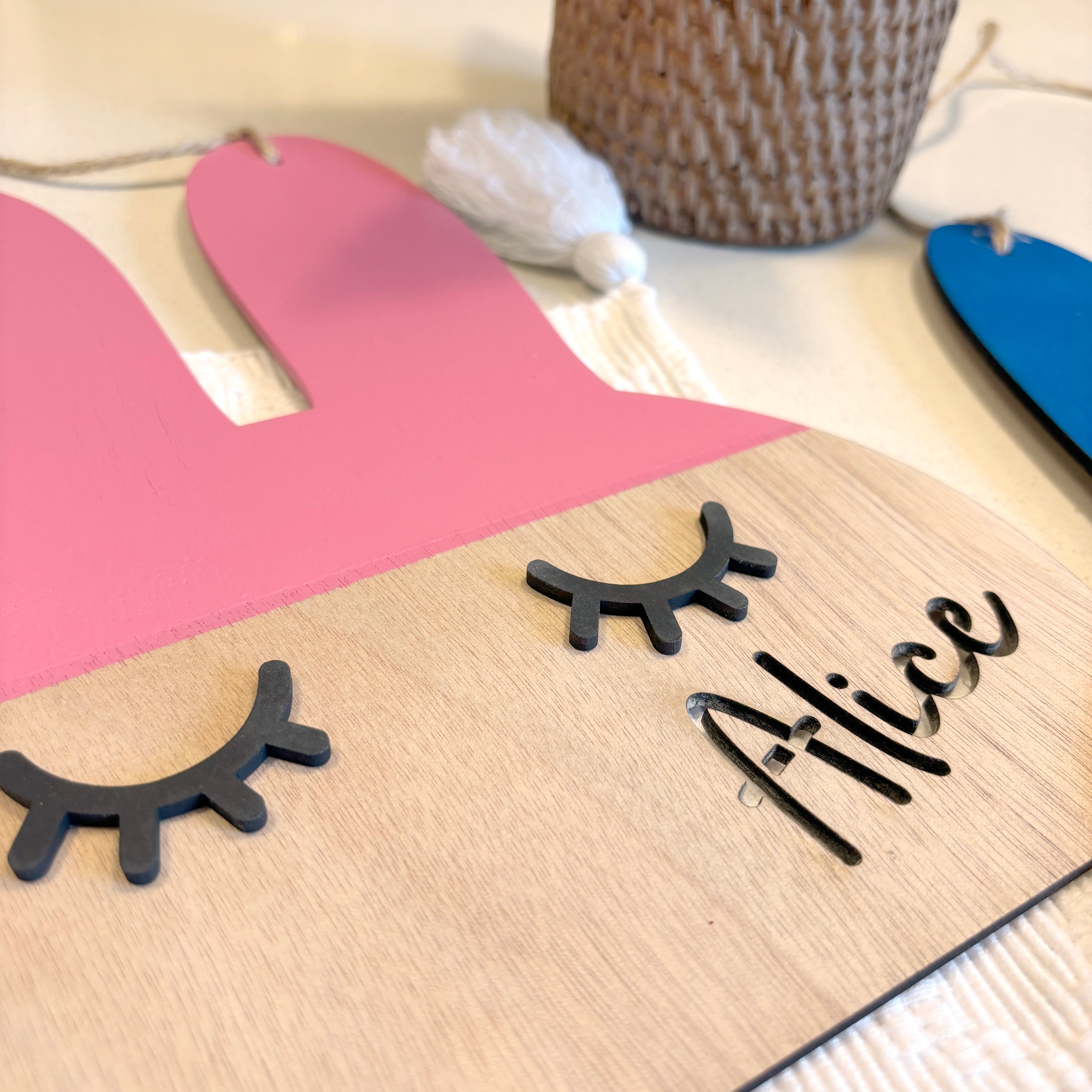 Personalized Dipped Bunny Hanging Decor