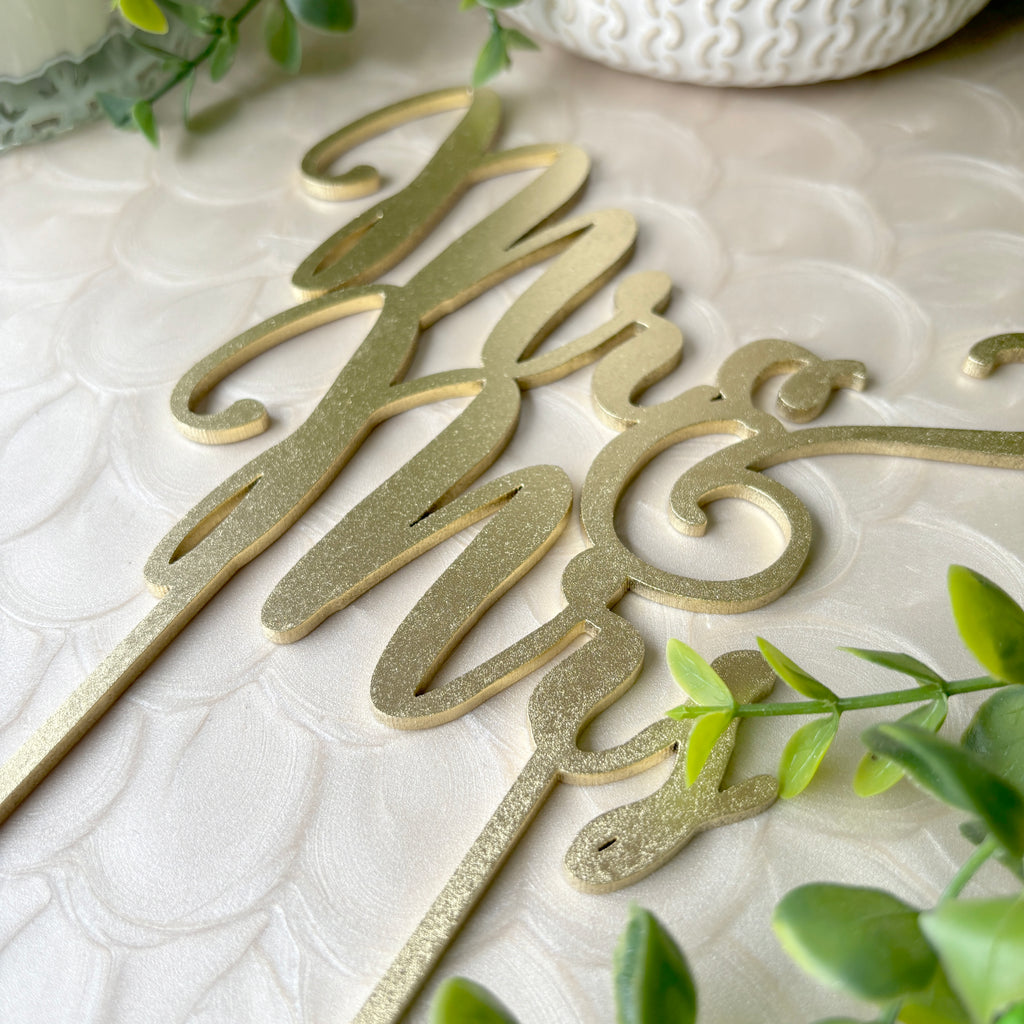 Personalized Mr & Mrs Cake Topper