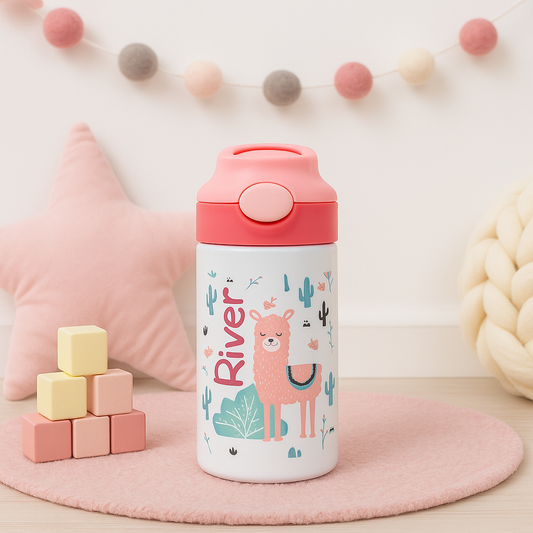 Llama Kids Water Bottle – Personalized for School