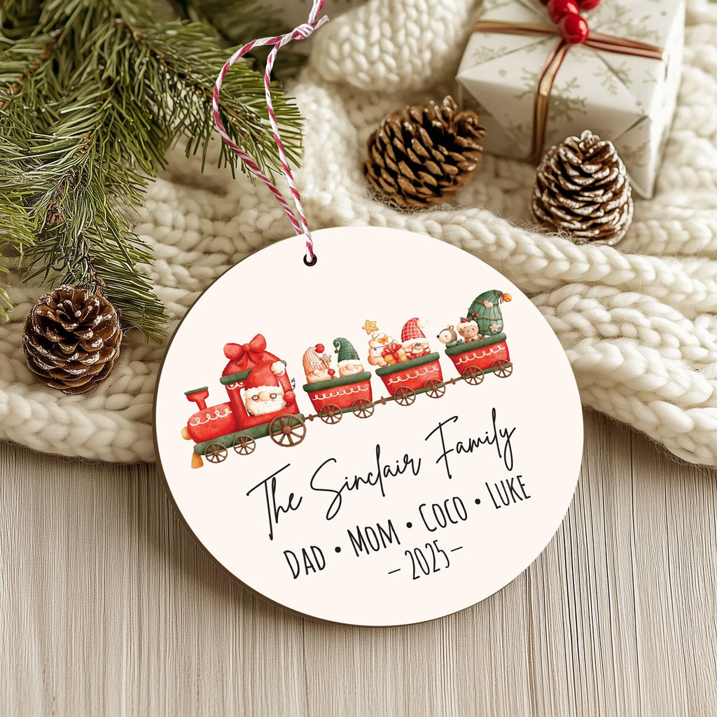 Personalised Printed Acrylic Family Christmas Hanging Decoration