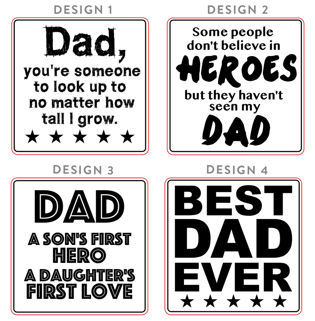 Wooden Engraved Dad Coasters- Set of 3