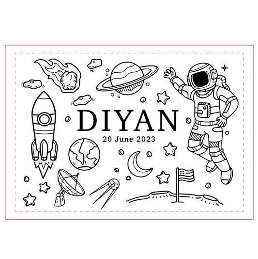 Safari or Space Themed Keepsake Box with Personalised Name