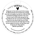 Personalised engraved round board with a lovely poem for Teachers; Teacher Appreciation gifts