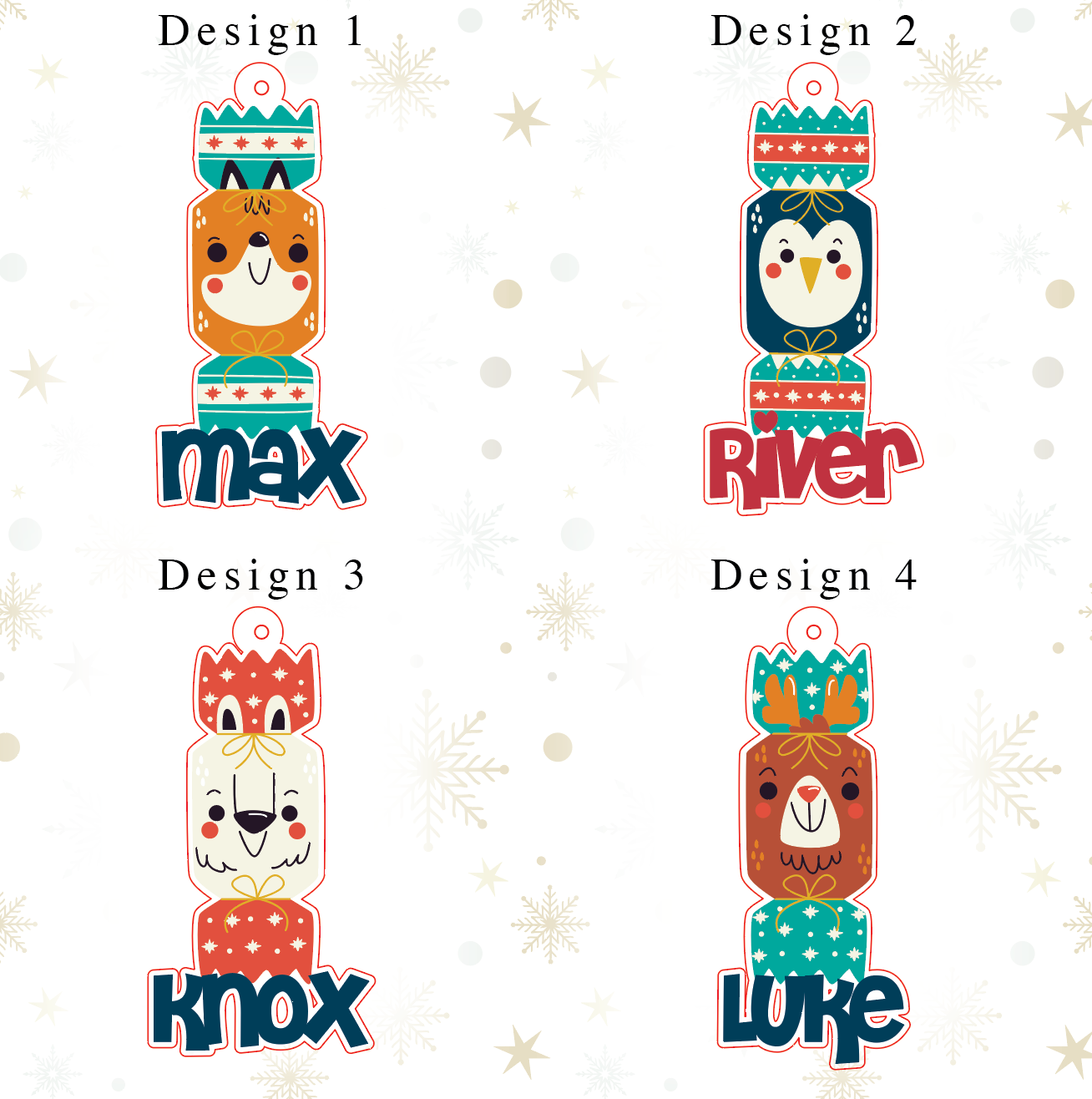 Personalized Acrylic Christmas Cracker Decorations