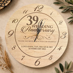 Personalized Engraved Anniversary Clock – Custom Names & Date