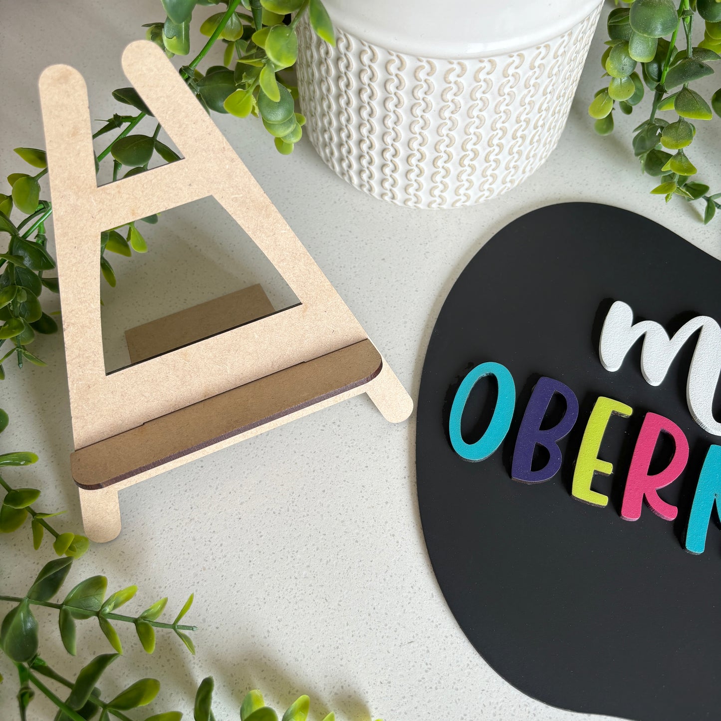 Personalized Apple Shaped Teacher Name Desk Sign