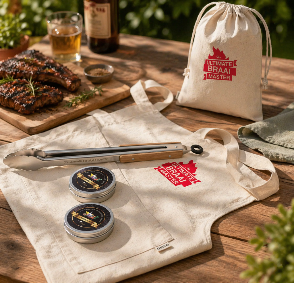 Gourmet Gift Set - Apron, Braai Tongs and Spices; Corporate Gifts for Companies