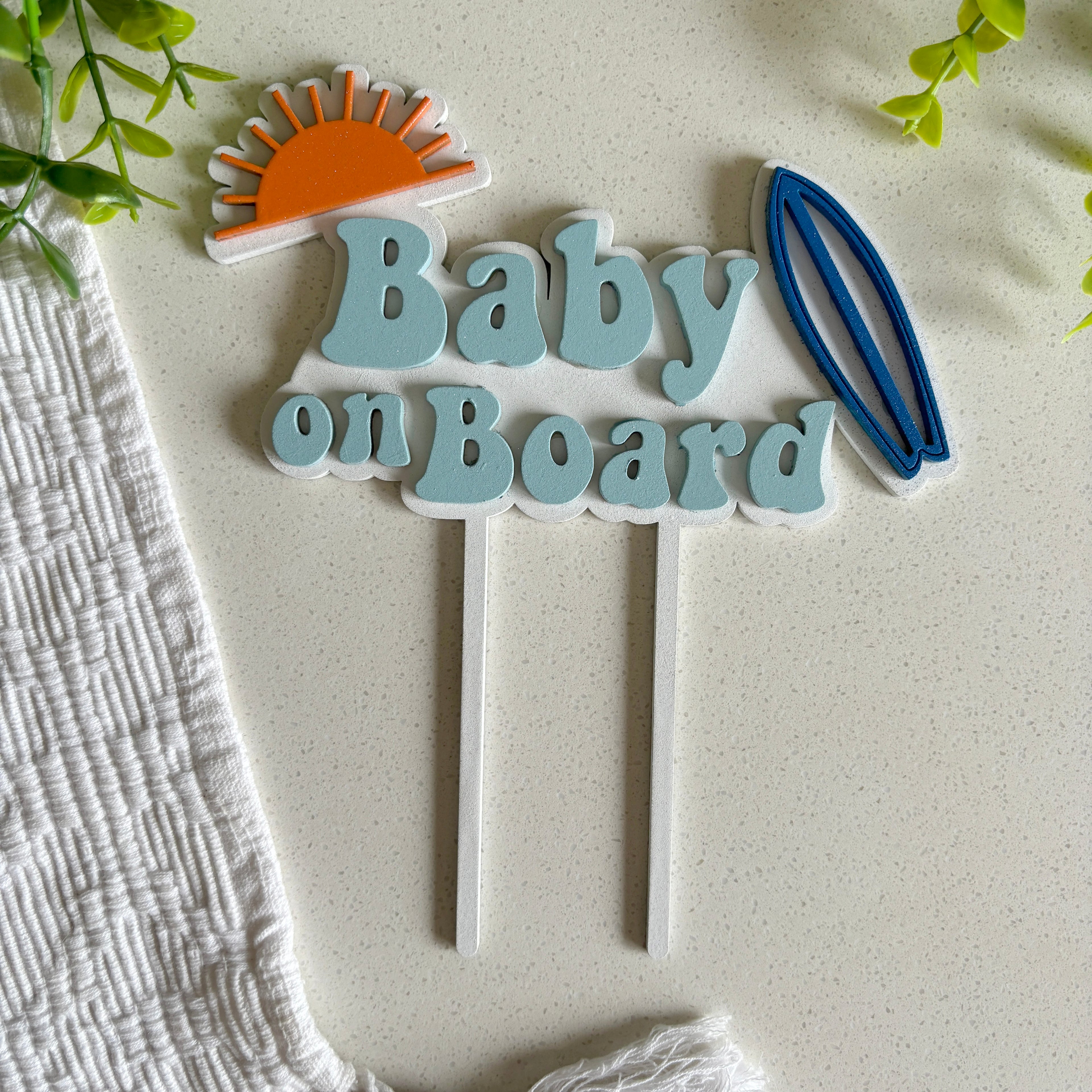 "Baby on Board" Personalised Birthday Cake topper