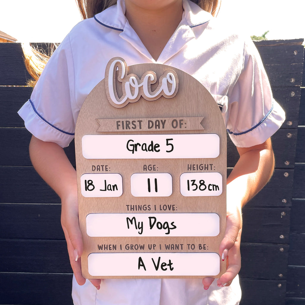 Personalised Back to School Board with Interchangeable Names