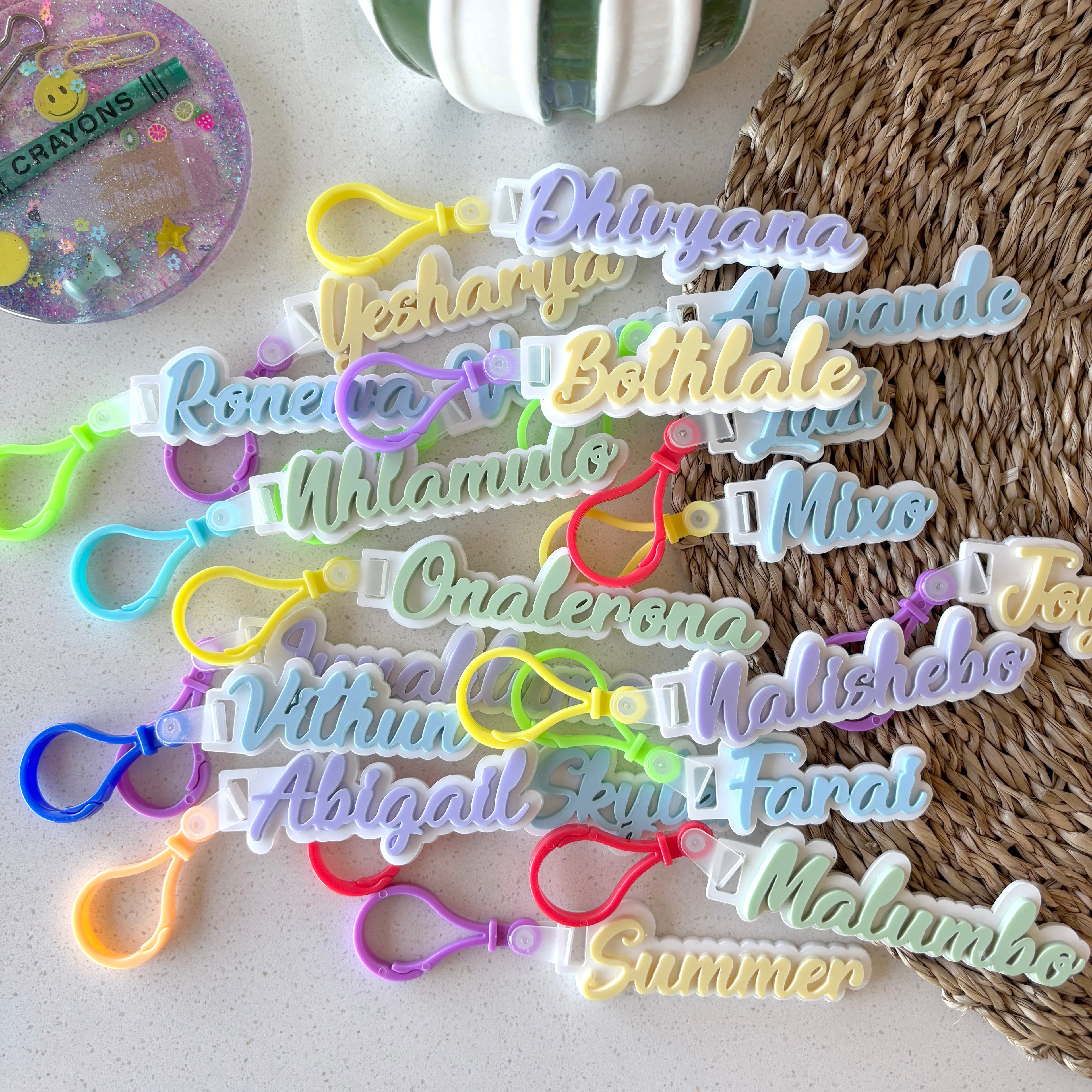 Personalised Acrylic School Bag Tag