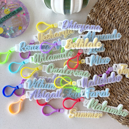 Personalised Acrylic School Bag Tag