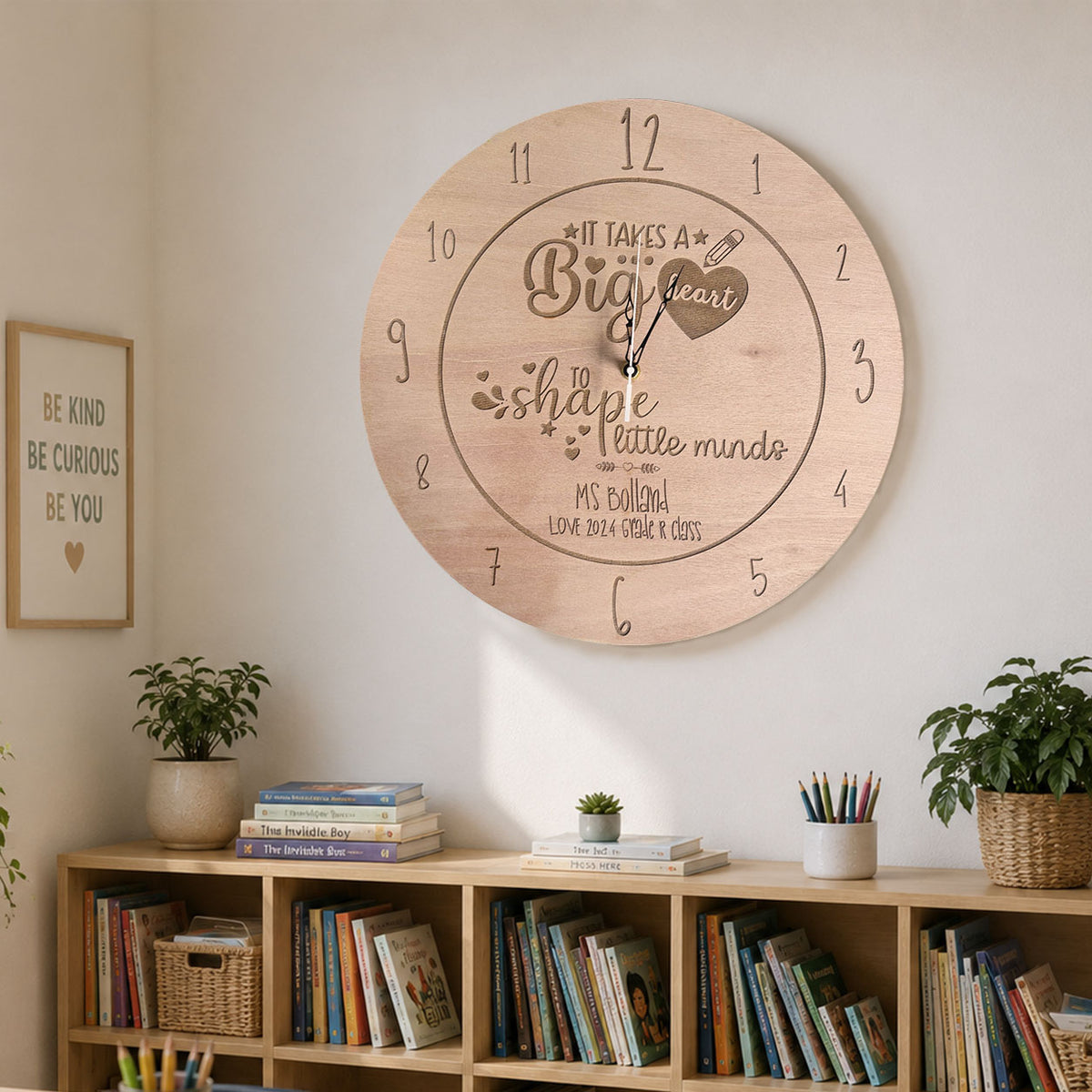 "It Takes a Big Heart" Teacher Appreciation Engraved Clock