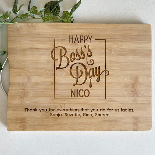 Happy Boss's Day personalised cutting board