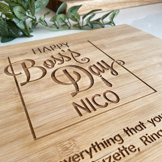 Happy Boss's Day personalised cutting board