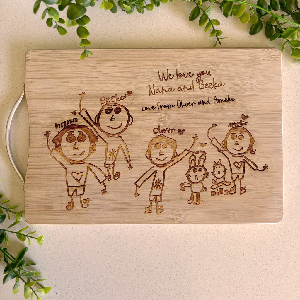 Your Own childs Drawing Personalized Cutting Board