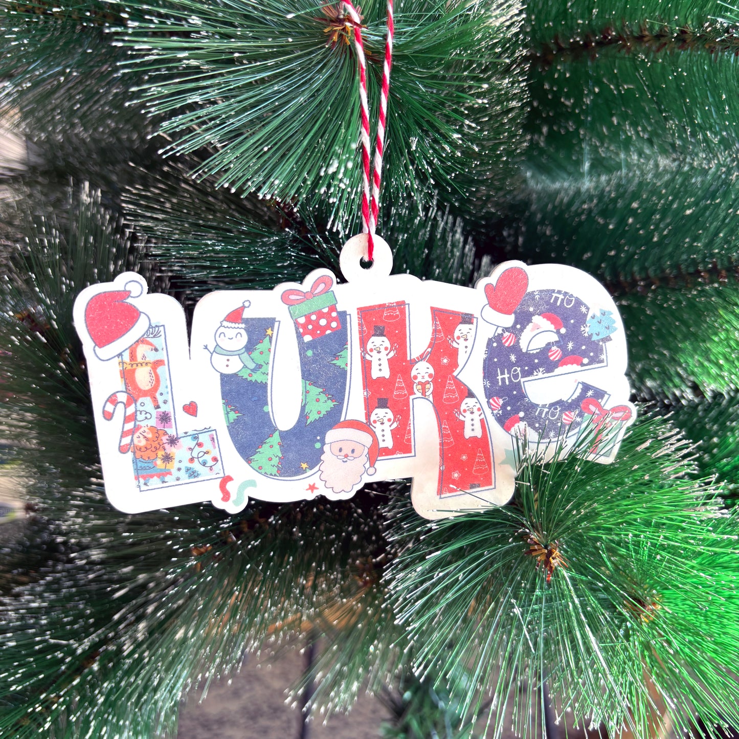 Festive Personalised Name Tree Decoration