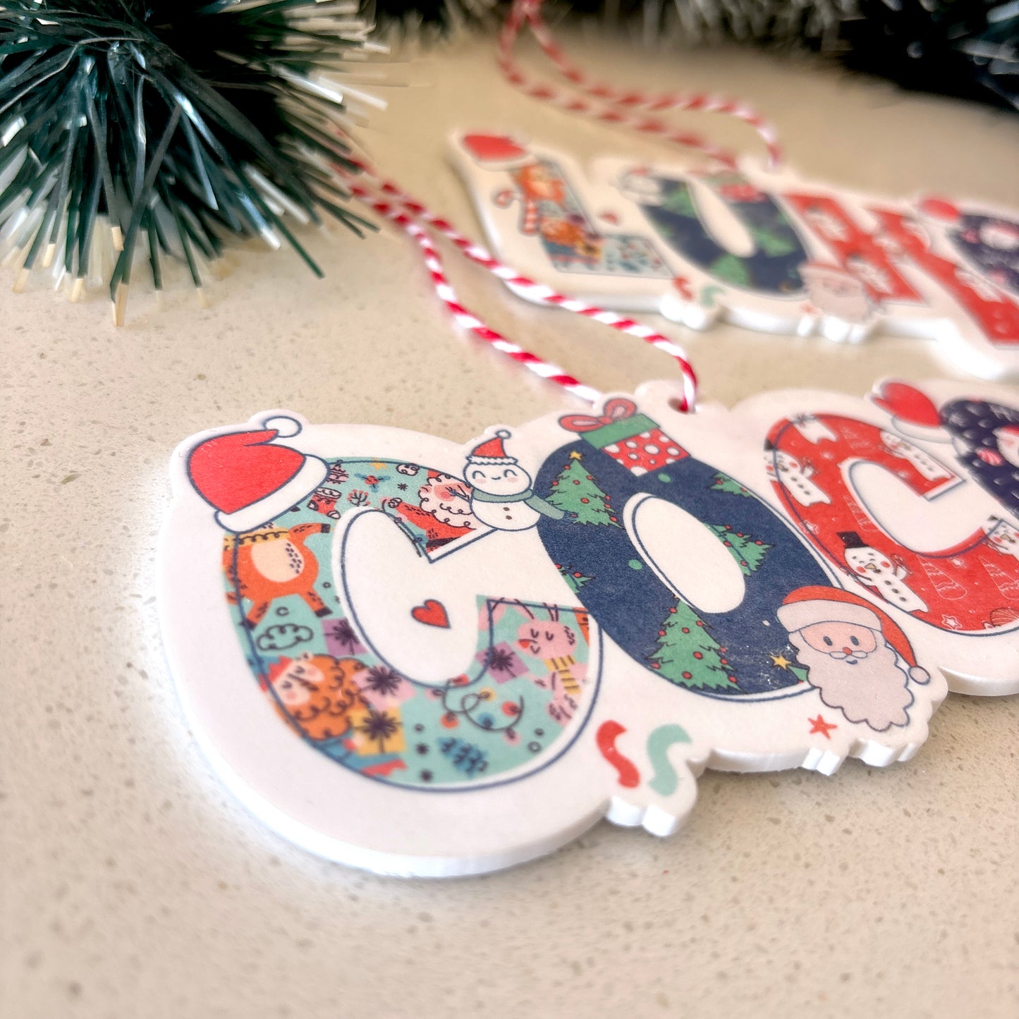 Festive Personalised Name Tree Decoration