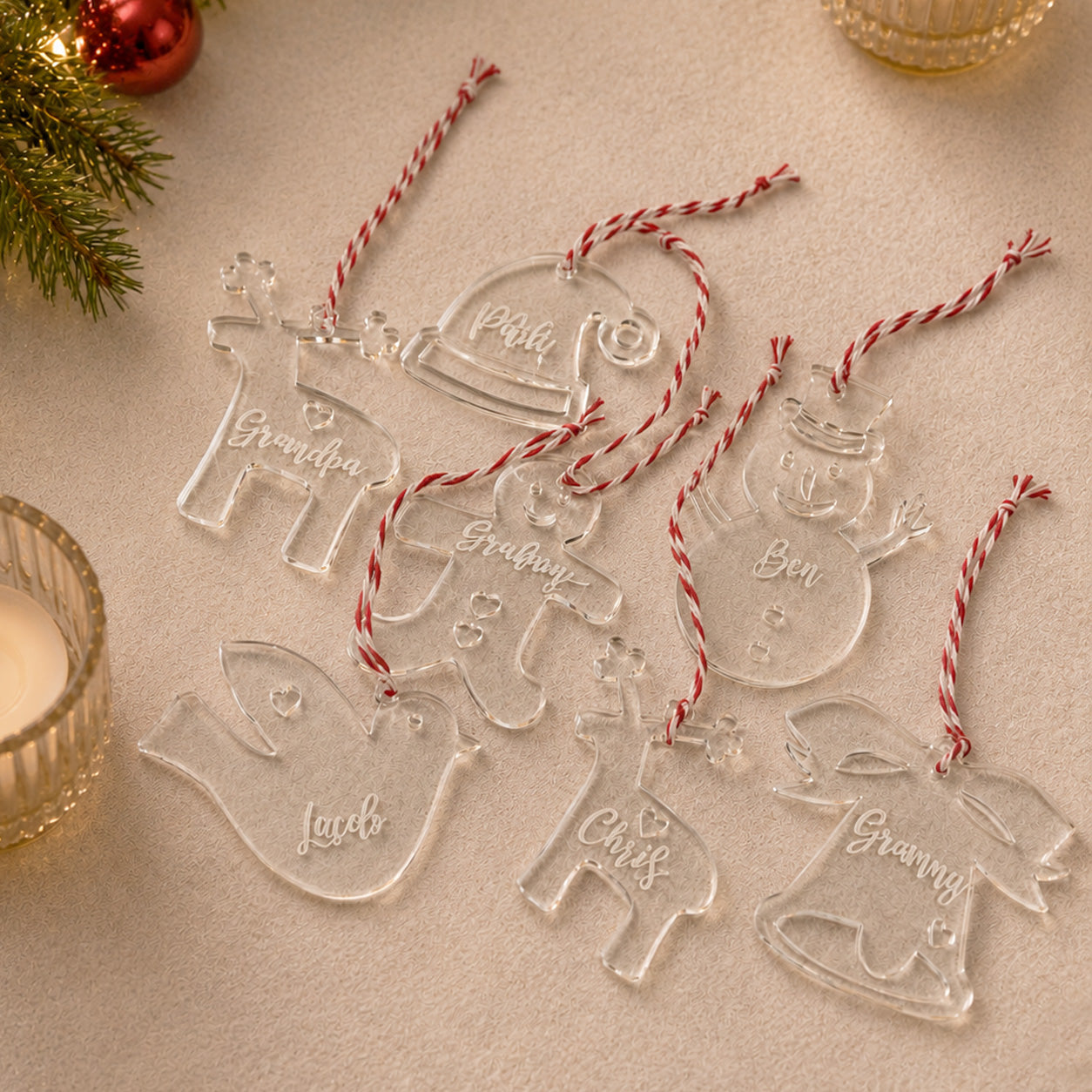 5 for R120 – Acrylic Personalised Christmas Decorations