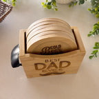 Personalized Beer Coaster Set with Wooden Holder – 6 Piece