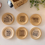 Personalized Beer Coaster Set with Wooden Holder – 6 Piece