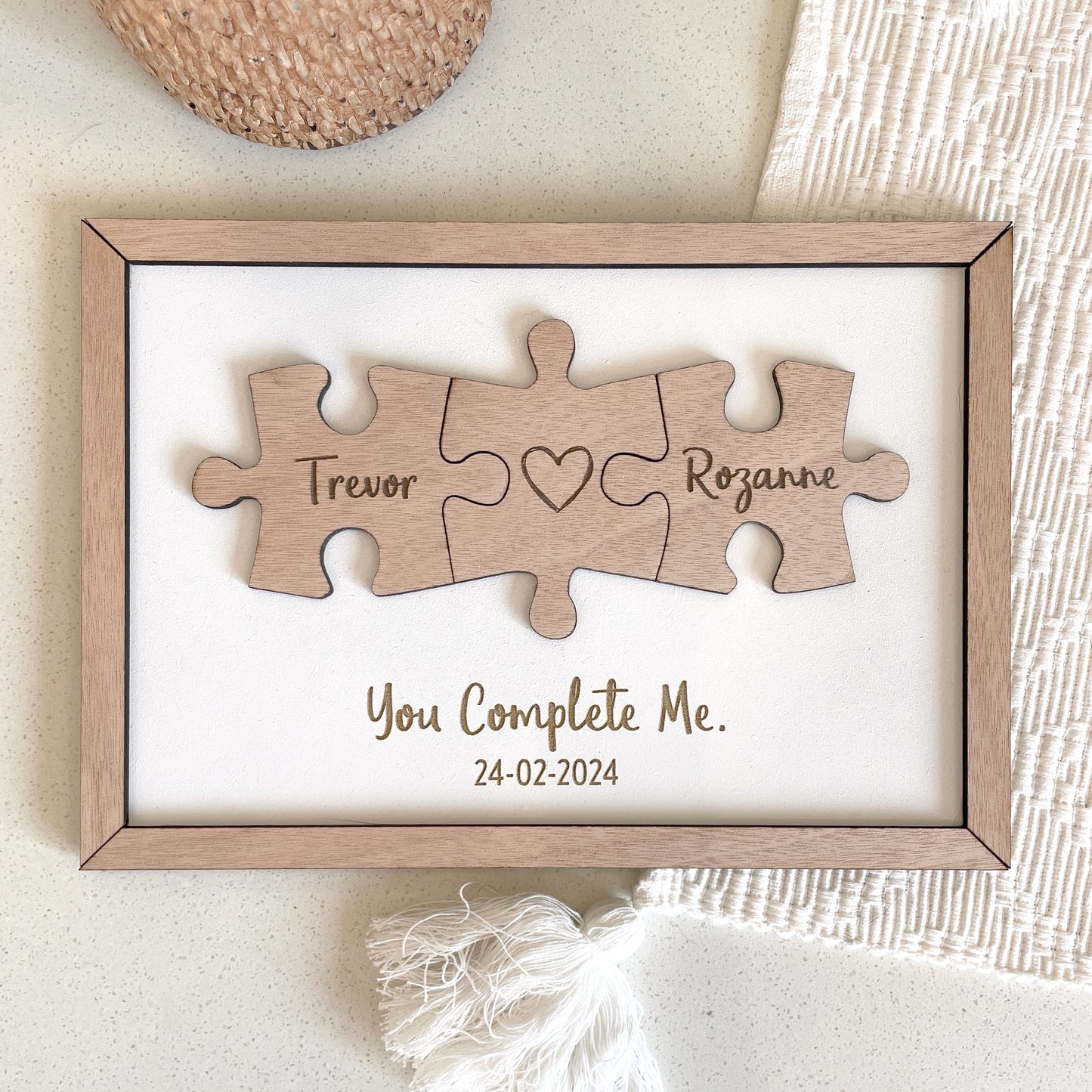 Personalised "You Complete Me" Plaque For Him or Her