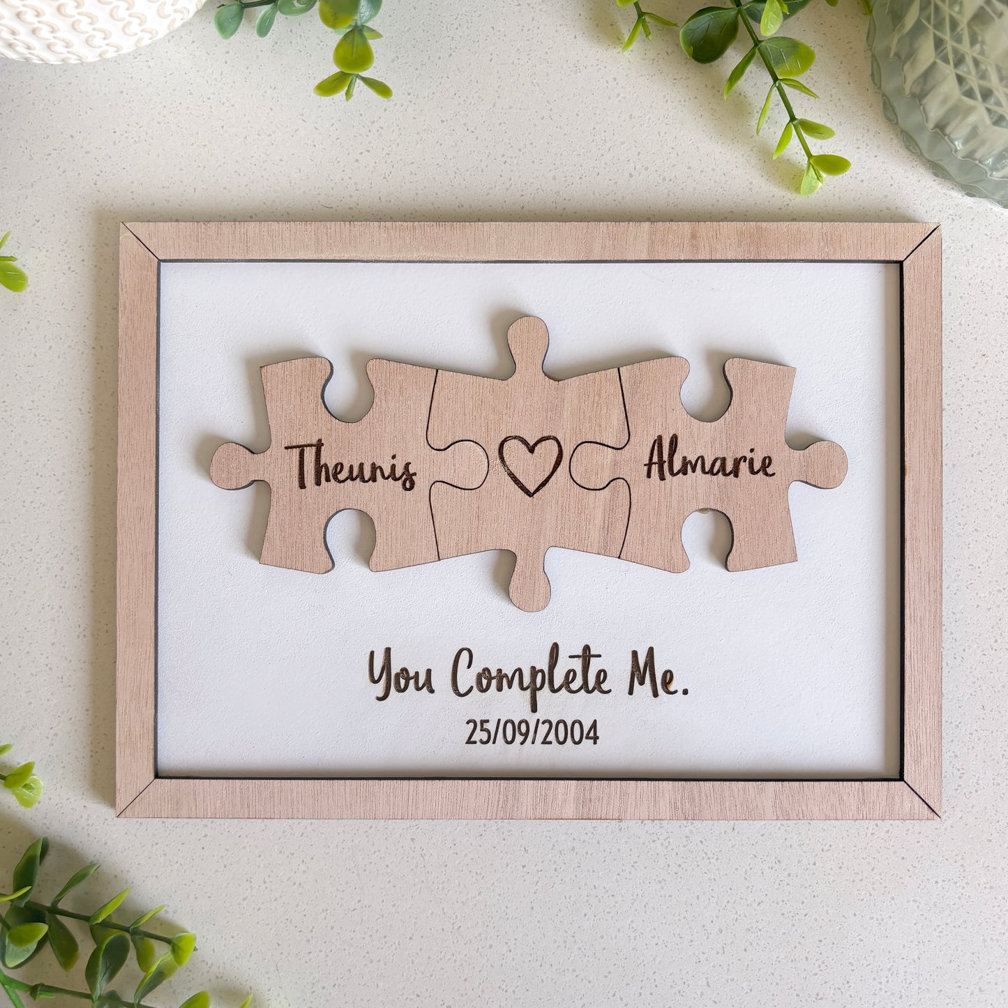 Personalised "You Complete Me" Plaque For Him or Her