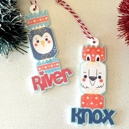 Personalized Acrylic Christmas Cracker Decorations
