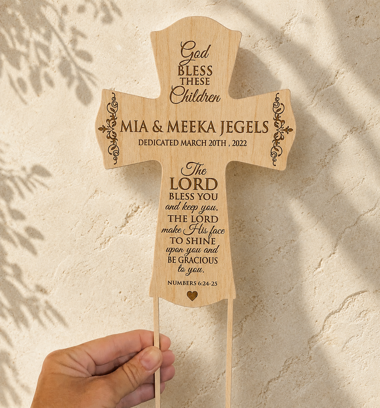 Personalized Christening Cross Topper