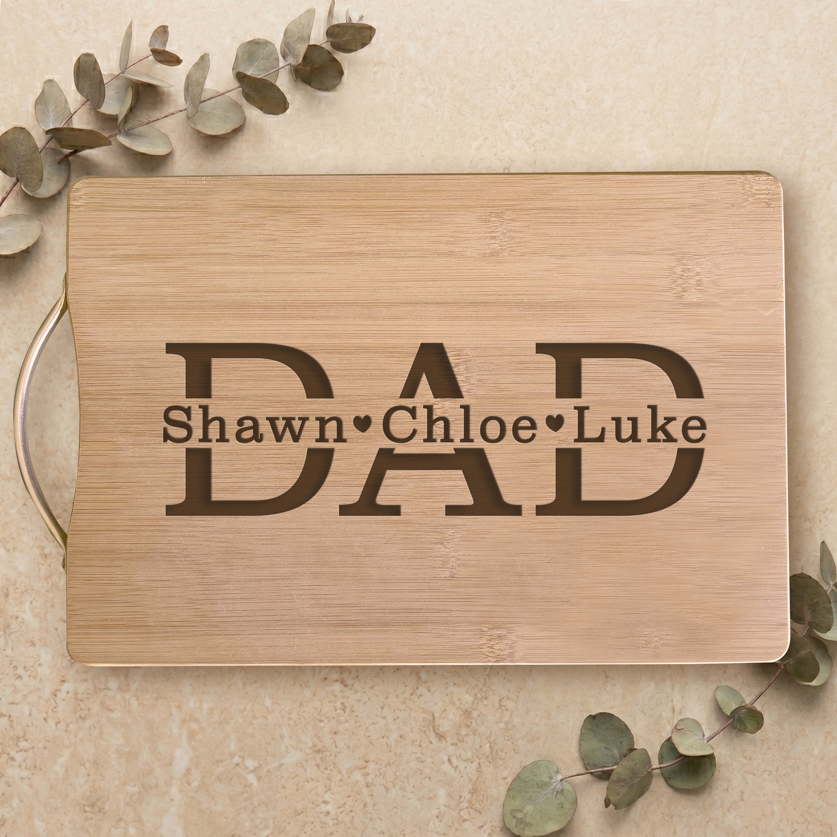 DAD personalised engraved cutting board