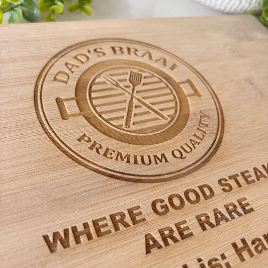 Dad's Braai personalised engraved cutting board
