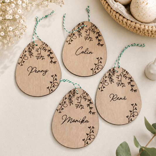 Personalised Engraved Wooden Easter Eggs; Easter decor