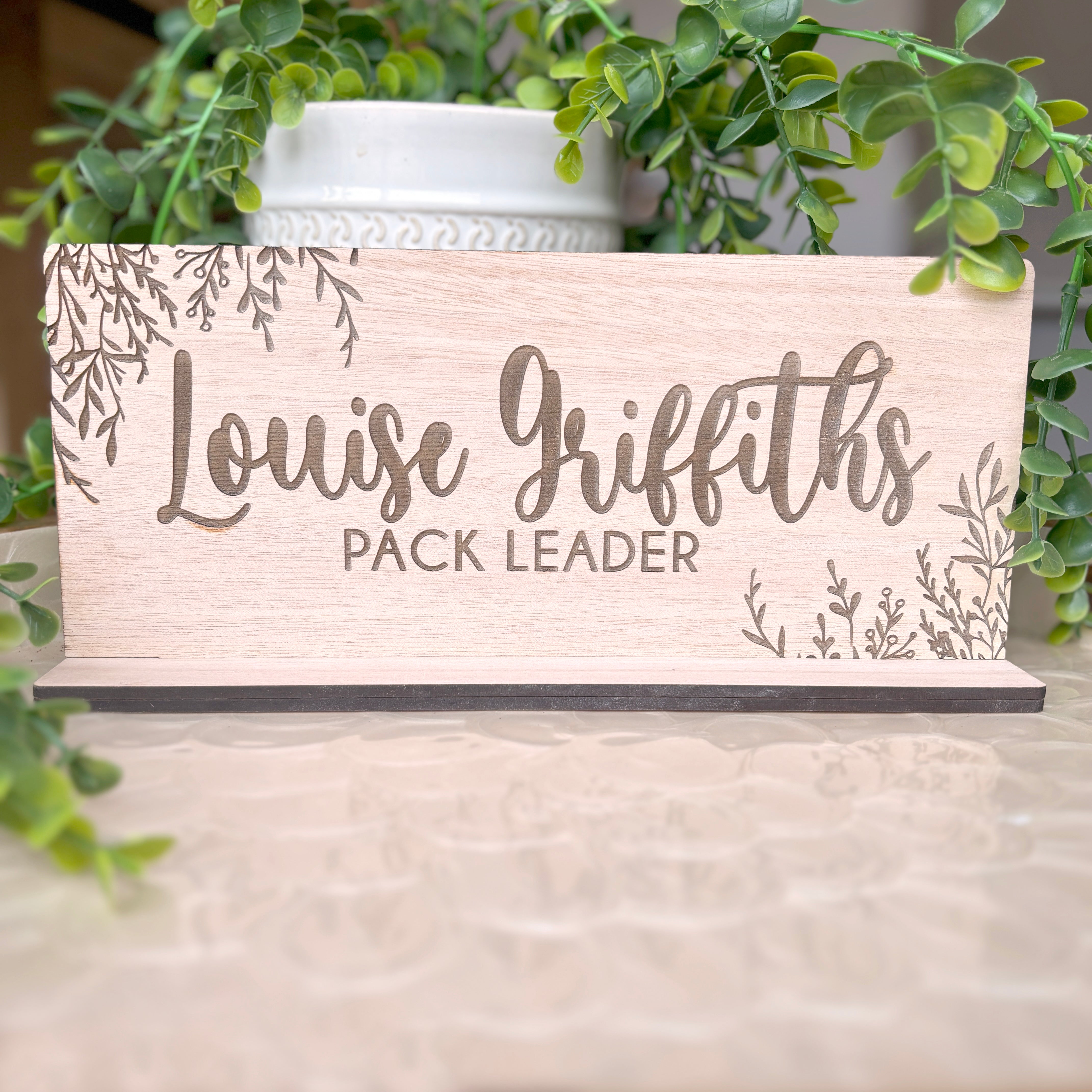 Personalized Engraved Wooden Desk Sign – Hello Cool Designs