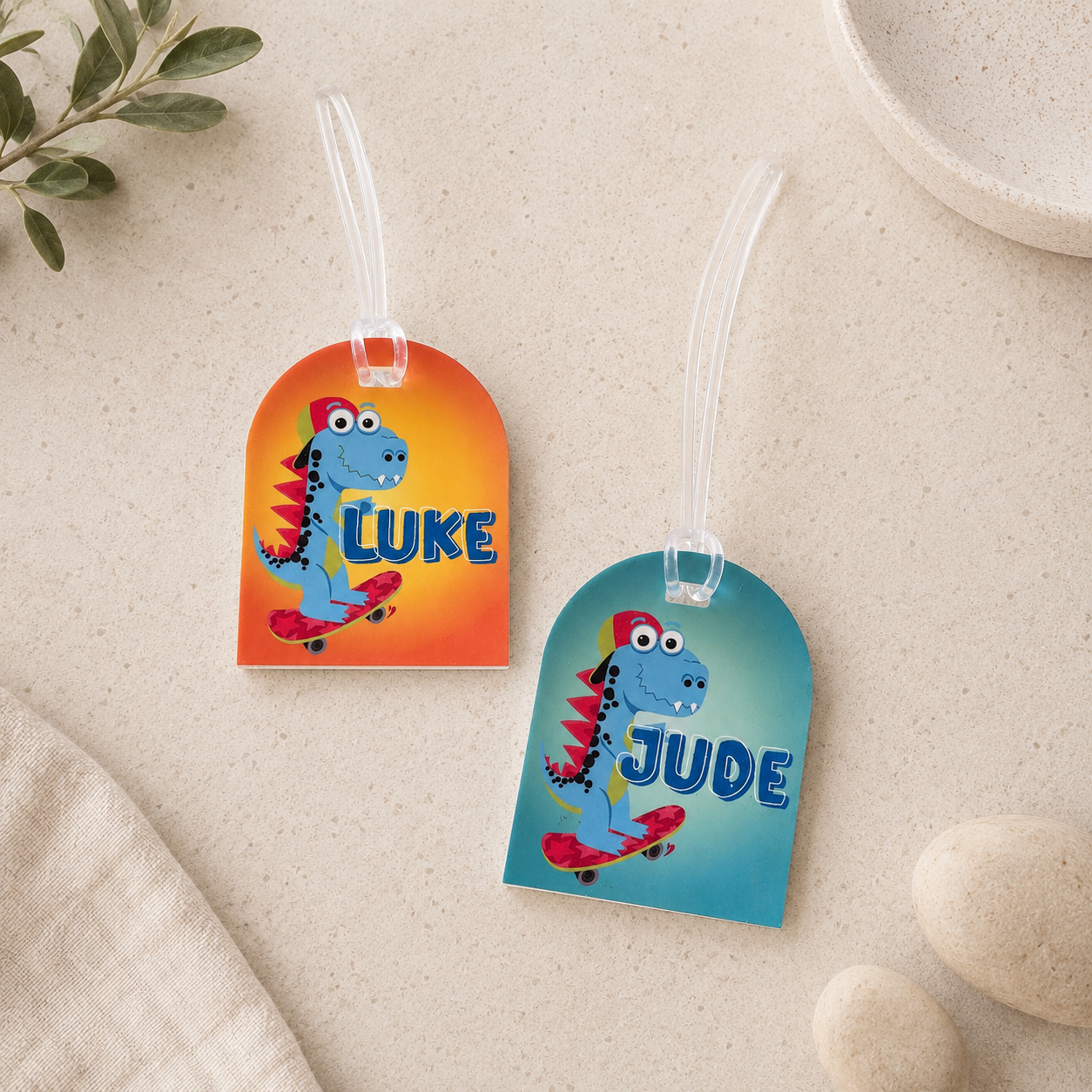 Bright & Fun Personalised Dino Bag Tag