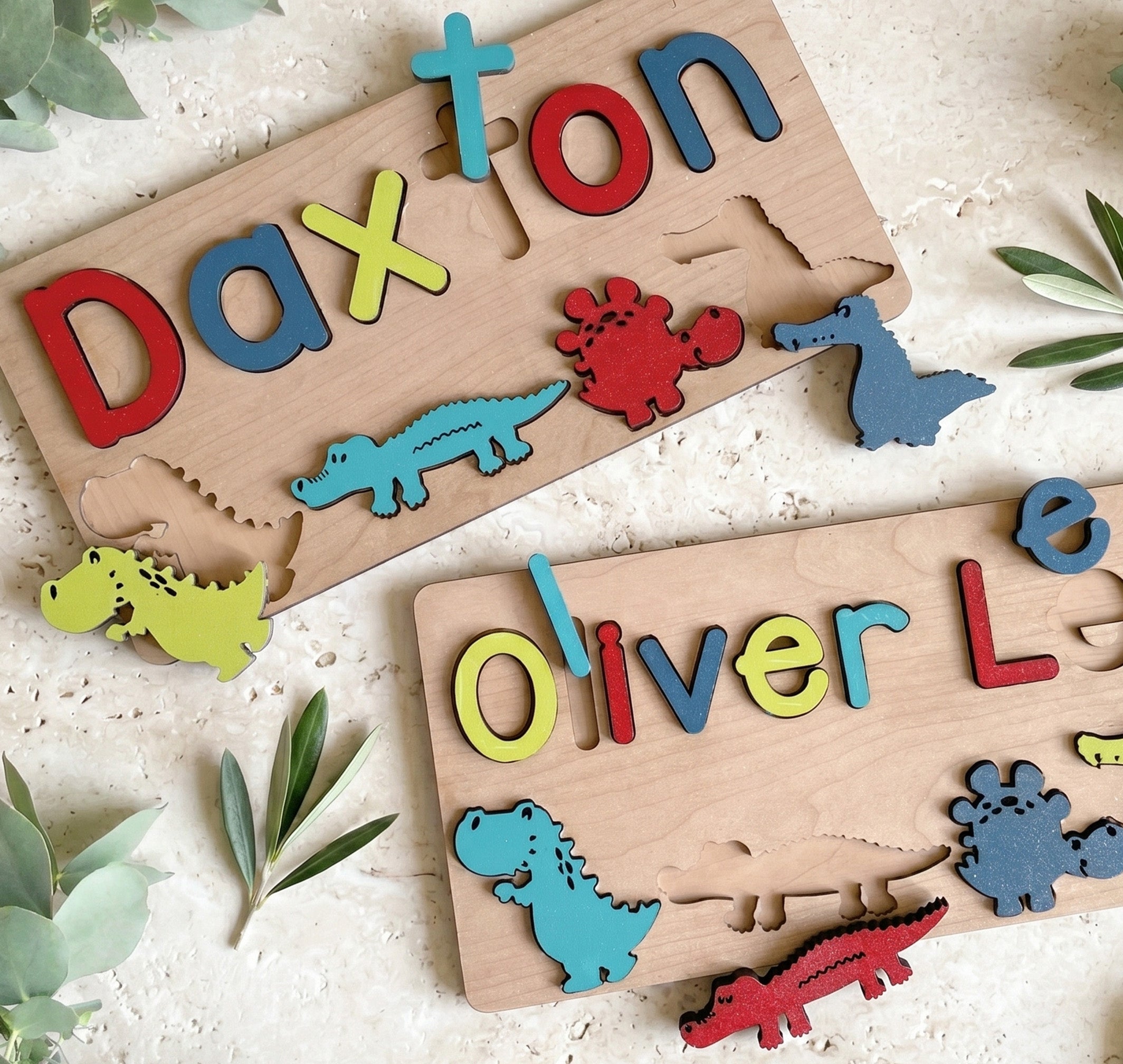 Personalized Dino & Crocodiles - Name and Theme Puzzle