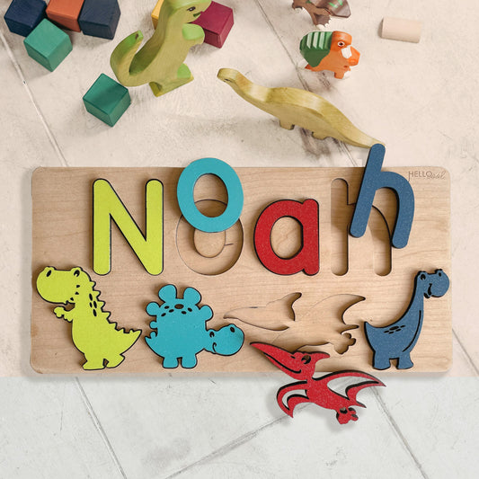 Personalised DINO Name and Theme wooden Puzzle